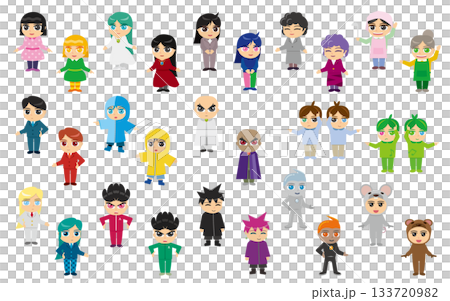 Portraits of various types of people 133720982