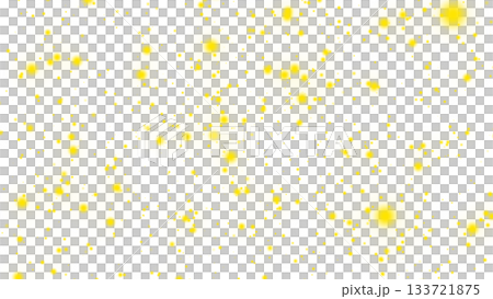 無数の星が散らばっている背景素材（透過）（黄色） 133721875