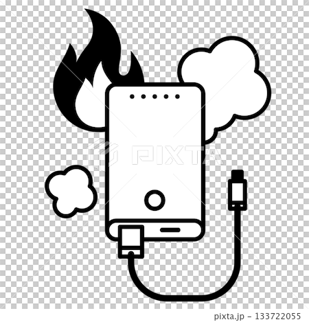 発火したモバイルバッテリー 携帯充電器の事故 発火したモバイルバッテリー 携帯充電器の事故 133722055