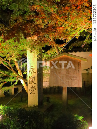 秋の永観堂（ライトアップ・京都市・縦構図） 133722308