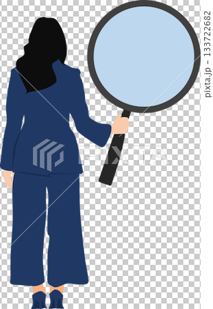 Illustration of a businesswoman analyzing data Illustration of a businesswoman analyzing data 133722682