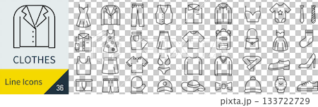 Clothing icon set 133722729