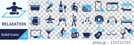 Vector relaxation silhouette icon set 133722735