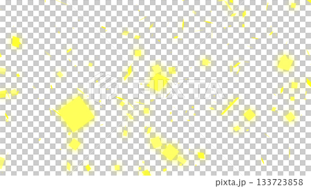 黃色五彩紙屑背景素材（透明） 133723858