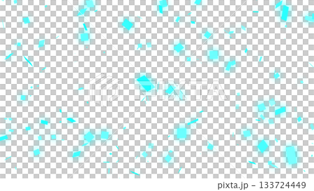 飄動的五彩紙屑背景素材（透明）（藍色） 133724449