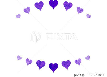 紫色の宝石のようなハートが上下にあるフレーム 紫色の宝石のようなハートが上下にあるフレーム 133724854