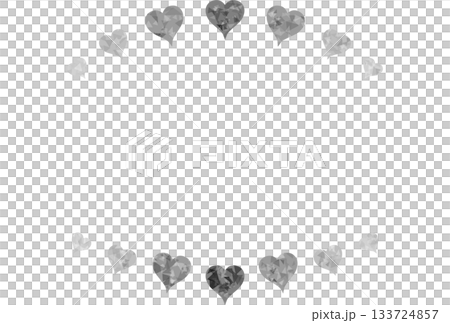 一個邊框，頂部和底部都有灰色寶石般的心形圖案 133724857