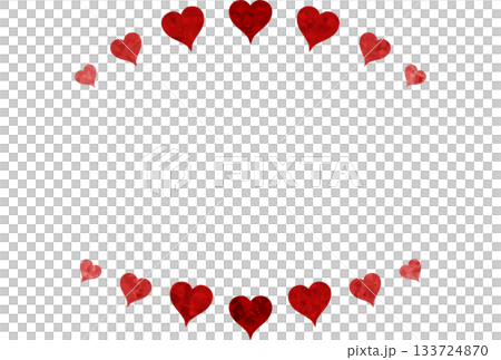 A frame with dark red jewel-like hearts on the top and bottom A frame with dark red jewel-like hearts on the top and bottom 133724870