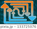 空気や海水など温度によって暖色から寒色に循環するシンボルイメージ 133725076