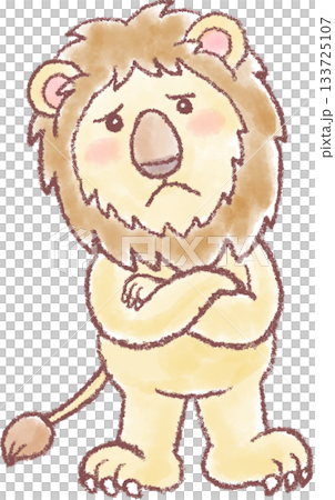 Cute lion illustration_Lion_Worried lion 133725107