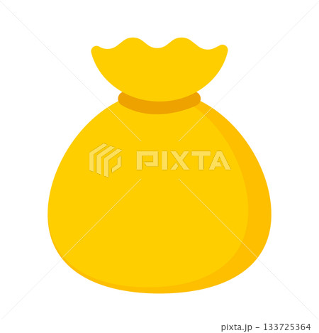 お金の袋のミニマルでかわいいシンプルイラスト お金の袋のミニマルでかわいいシンプルイラスト 133725364