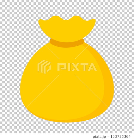 A minimalist, cute and simple illustration of a bag of money 133725364