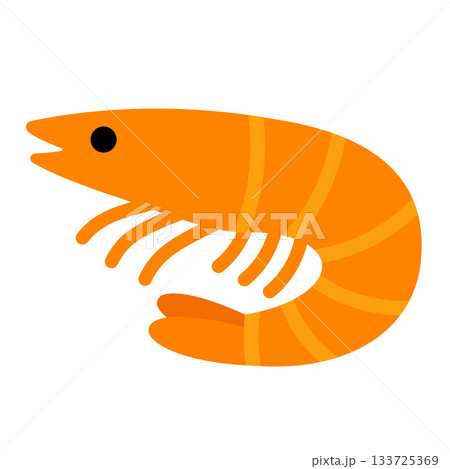 えびのミニマルでかわいいシンプルイラスト素材 えびのミニマルでかわいいシンプルイラスト素材 133725369
