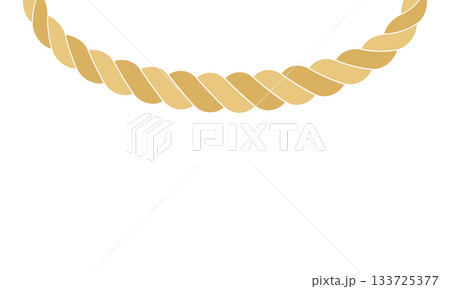 神社にある日本のしめ縄のミニマルなフラットイラスト(線なしver) 神社にある日本のしめ縄のミニマルなフラットイラスト(線なしver) 133725377