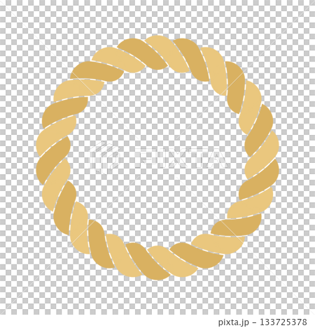 Minimal illustration of a round Shimekazari decoration that can be used to create New Year's cards and New Year's decorations 133725378