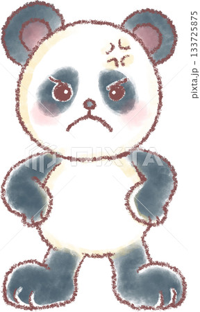 かわいいパンダのイラスト_怒った顔のパンダ_怒るパンダ 133725875