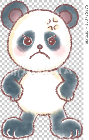 かわいいパンダのイラスト_怒った顔のパンダ_怒るパンダ 133725875