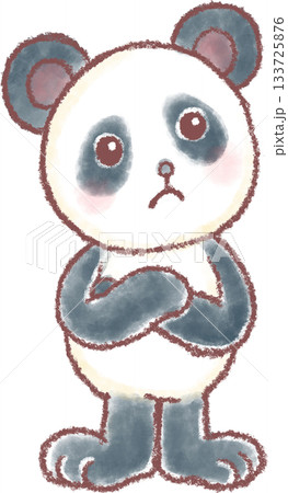 かわいいパンダのイラスト_悩むパンダ_困ったパンダ 133725876