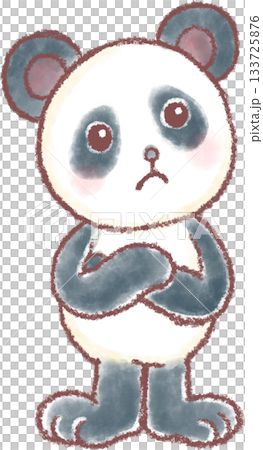 かわいいパンダのイラスト_悩むパンダ_困ったパンダ 133725876