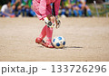 少年サッカーの試合（ゴールを守るゴールキーパー） 133726296