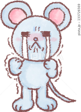 可愛いネズミのイラスト_泣いているネズミのイラスト 133726569