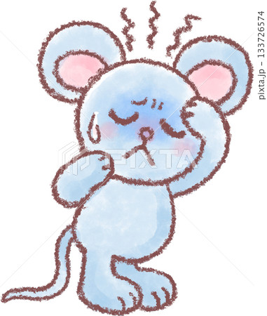 可愛いネズミのイラスト_頭が痛いネズミのイラスト 可愛いネズミのイラスト_頭が痛いネズミのイラスト 133726574