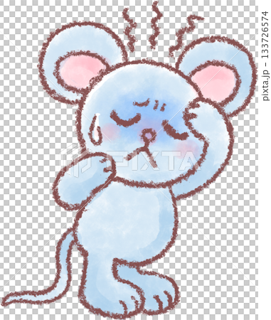 可愛いネズミのイラスト_頭が痛いネズミのイラスト 可愛いネズミのイラスト_頭が痛いネズミのイラスト 133726574