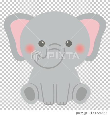 動物_象（ゾウ）座る 133726847