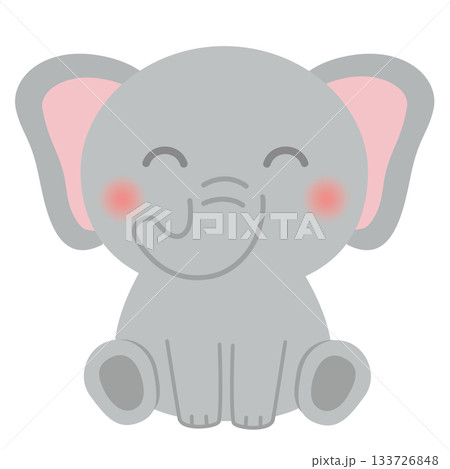 動物_象（ゾウ）座る 133726848