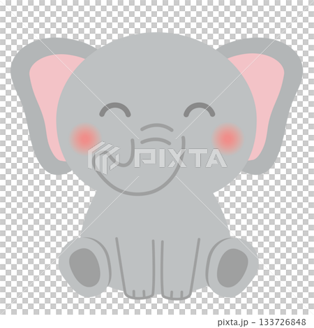 動物_象（ゾウ）座る 133726848
