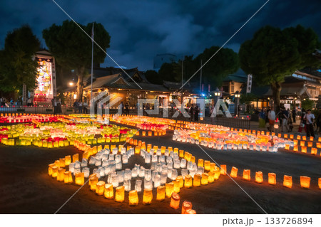 Hakata Toumyou lantern arts light up festival at Kushida shrine, Fukuoka 133726894