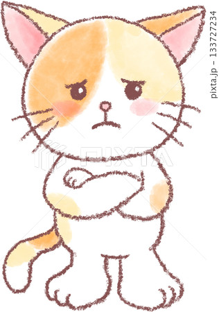 可愛い猫のイラスト_猫_悩むネコのイラスト_困っているネコのイラスト 可愛い猫のイラスト_猫_悩むネコのイラスト_困っているネコのイラスト 133727234