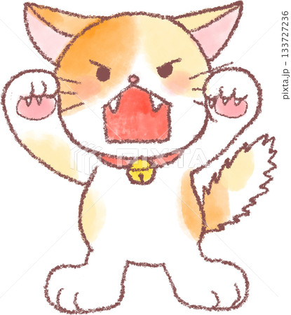 可愛い猫のイラスト_猫_怒るネコのイラスト 133727236