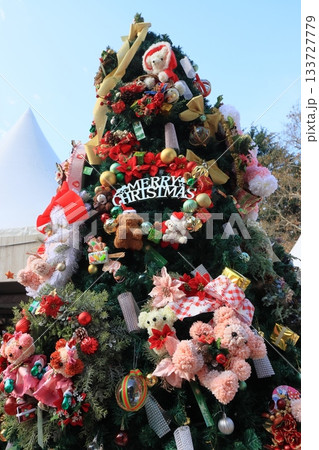 飾り付けられたクリスマスツリー 133727779