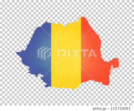 Isolated map with flag - Romania Isolated map with flag - Romania 133728061
