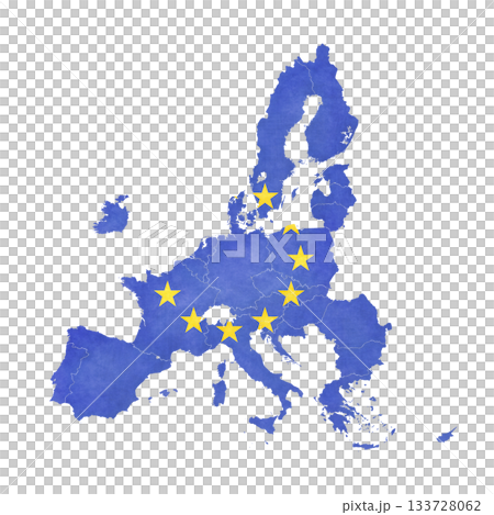 Isolated map with flag - European Union 133728062