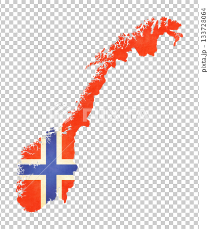 Isolated map with flag - Norway Isolated map with flag - Norway 133728064