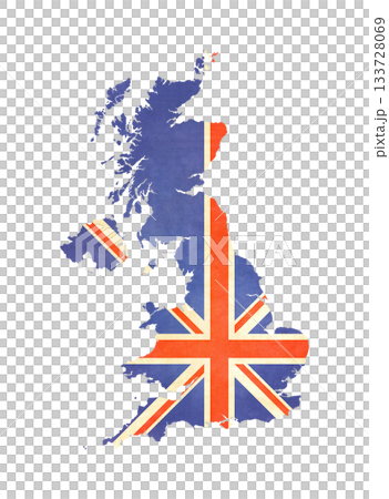 Isolated map with flag - United Kingdom Isolated map with flag - United Kingdom 133728069