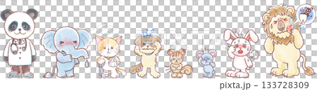 色々な動物のイラスト_病気や怪我 133728309