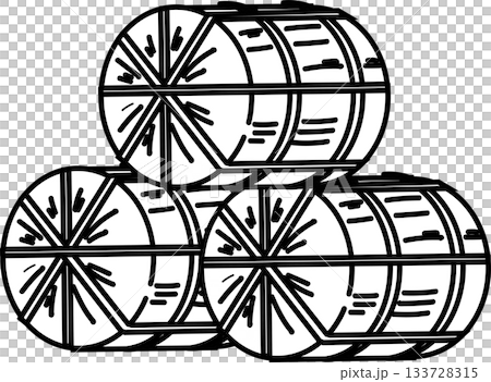 米俵_白黒線画 米俵_白黒線画 133728315