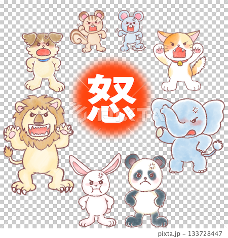 憤怒的動物插圖 133728447