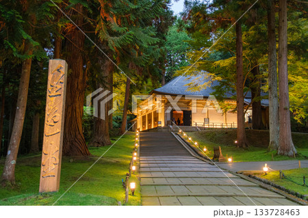 岩手県平泉町 中尊寺金色堂 秋のライトアップ 岩手県平泉町 中尊寺金色堂 秋のライトアップ 133728463