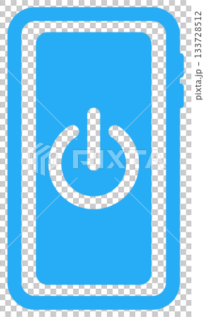 Mobile phone flat icon with a power symbol Mobile phone flat icon with a power symbol 133728512