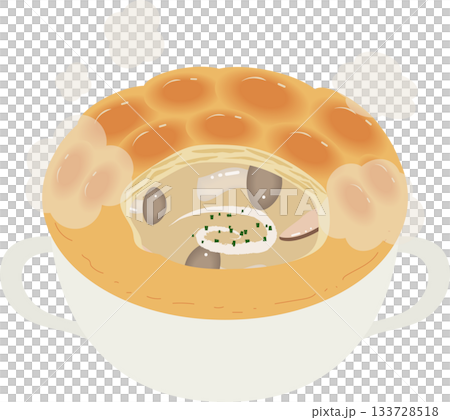 Cream of mushroom soup wrapped in pie Cream of mushroom soup wrapped in pie 133728518