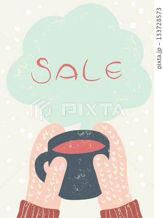 冬のカフェ コーヒー(ラテ)を持つ手 冬のカフェ コーヒー(ラテ)を持つ手 133728573