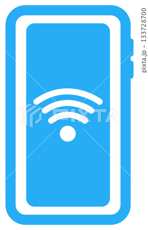 Wi-Fi通信中の携帯電話のフラットアイコン 133728700