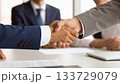 握手をするビジネスマン（顔ナシ） 133729079
