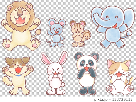 Illustrations of laughing animals_Cute laughing animals Illustrations of laughing animals_Cute laughing animals 133729115
