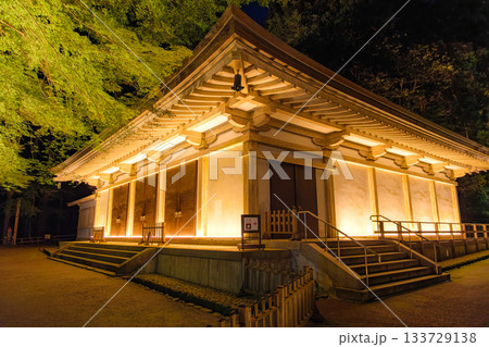 岩手県平泉町 中尊寺金色堂 秋のライトアップ 岩手県平泉町 中尊寺金色堂 秋のライトアップ 133729138