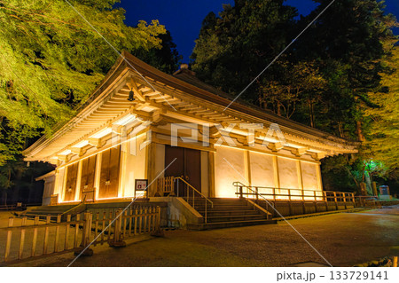 岩手県平泉町 中尊寺金色堂 秋のライトアップ 岩手県平泉町 中尊寺金色堂 秋のライトアップ 133729141